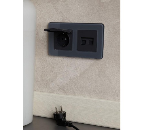 BRITE Розетка компьютерная 2-ая RJ45 кат.6 РК11-2-БрГ графит  BR-K20-2-K53  IEK