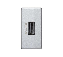Simon Connect Зарядное устройство USB, К45, узкий модуль, 5 В, 1,5 А, алюминий  K126C-8  Simon