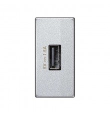 Simon Connect Зарядное устройство USB, К45, узкий модуль, 5 В, 1,5 А, алюминий  K126C-8  Simon