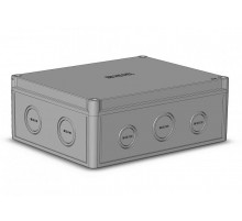 Коробка 240х190х93 АБС-пластик,серый цвет корпуса и крышки, низкая крышка DIN-рейка РП1  КР2803-413  HEGEL