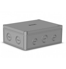 Коробка 240х190х93 АБС-пластик,серый цвет корпуса и крышки, низкая крышка DIN-рейка РП1  КР2803-413  HEGEL