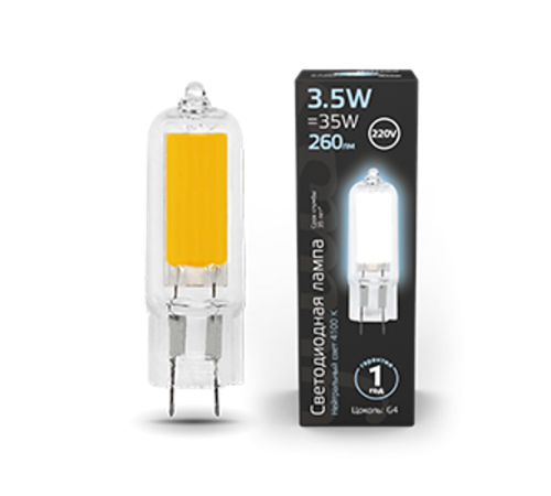 Лампа светодиодная Black LED G4 AC220-240V 3.5W 260lm 4100K Glass  107807203  Gauss