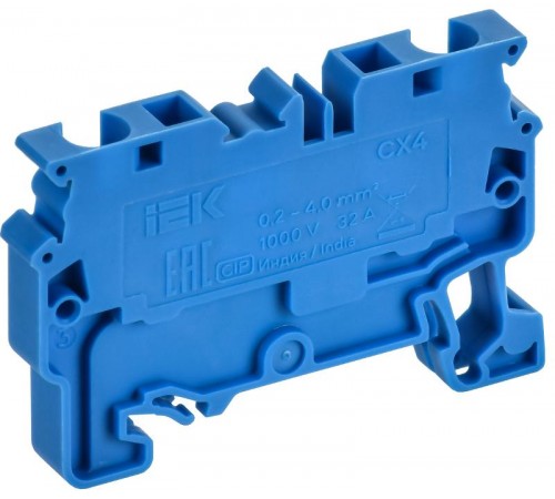 ARMAFIX Клемма пруж. CX4 BU 4мм2 проходная синяя  AF-CT40-00-K07-004  IEK