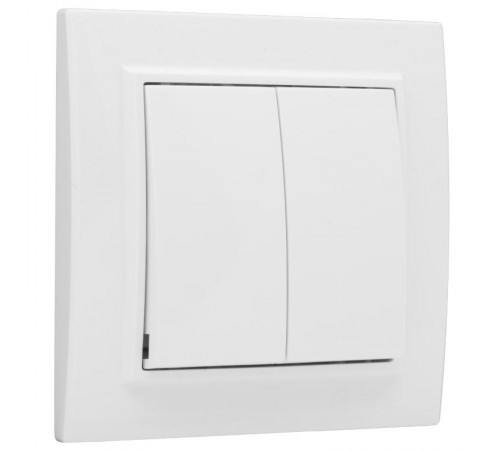 Минск Выключатель 2-клавишный СП,10А, белый EKF Basic  ERV10-023-10  EKF