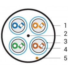 UFTP4-C6A-S23-IN-LSZH-YL-500 (500 м) Кабель витая пара U/FTP, кат. 6a (10GBE), 4 пары(23AWG),одножил. (solid), нг(A)-HF  445111  Hyperline