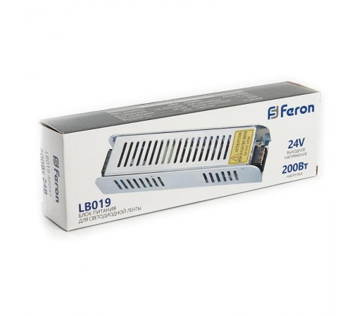 Трансформатор электронный для светодиодной ленты 200W 24V (драйвер), LB019 FERON  48047  FERON