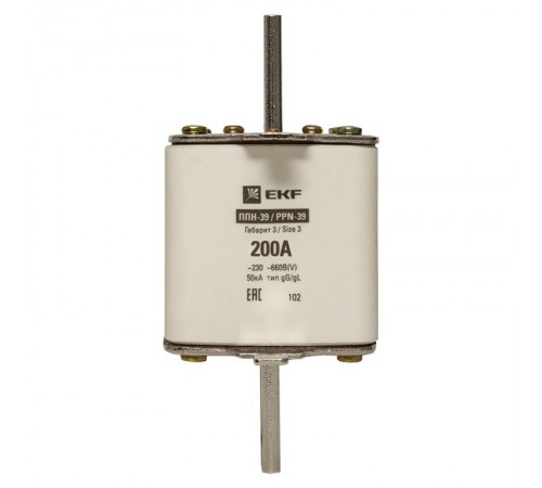 Плавкая вставка ППН-39 630/200А габарит 3  fus-39/630/200  EKF