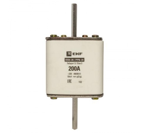 Плавкая вставка ППН-39 630/200А габарит 3  fus-39/630/200  EKF