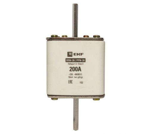 Плавкая вставка ППН-39 630/200А габарит 3  fus-39/630/200  EKF