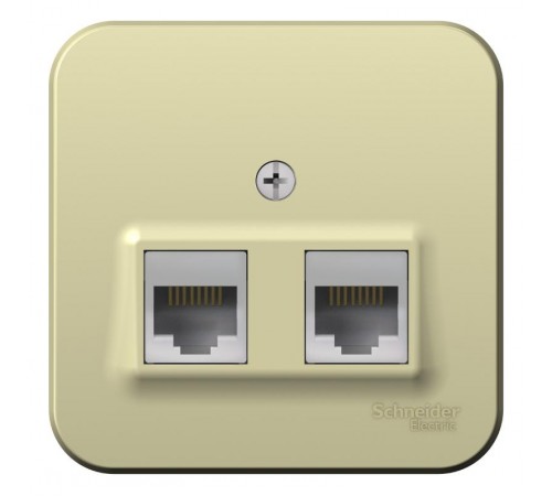 Blanca Бежевый О/У с изолирующей пластиной Розетка компьютерная 2-ая RJ45, кат.5E  BLNIA045457  SE