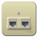 Blanca Бежевый О/У с изолирующей пластиной Розетка компьютерная 2-ая RJ45, кат.5E  BLNIA045457  SE