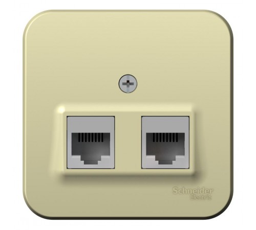 Blanca Бежевый О/У с изолирующей пластиной Розетка компьютерная 2-ая RJ45, кат.5E  BLNIA045457  SE