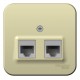 Blanca Бежевый О/У с изолирующей пластиной Розетка компьютерная 2-ая RJ45, кат.5E  BLNIA045457  SE