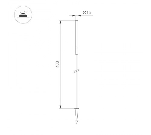 Светильник KT-CATALI-BOLL-H400-0.5W Warm3000 (BK, 160 deg, 24V) (Arlight, IP65 Металл, 3 года)  050681  Arlight