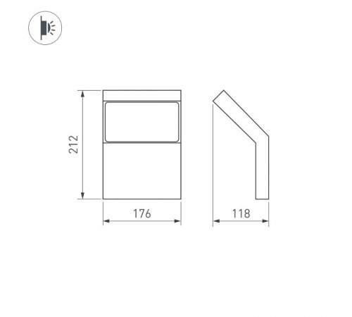 Светильник LGD-ECRAN-WALL-9W Warm3000 (GR, 108 deg, 230V) (Arlight, IP65 Металл, 3 года)  029989  Arlight
