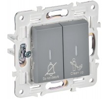 SKANDY Выключатель 2-клавишный с индикацией для отелей 10А SK-V16Gr серый   SK-V20-2-10-K03  IEK