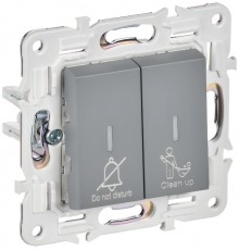SKANDY Выключатель 2-клавишный с индикацией для отелей 10А SK-V16Gr серый   SK-V20-2-10-K03  IEK