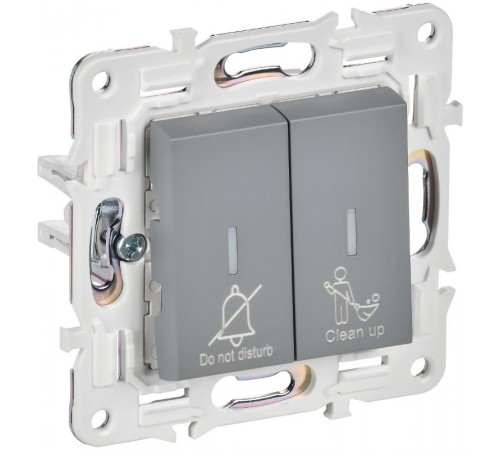 SKANDY Выключатель 2-клавишный с индикацией для отелей 10А SK-V16Gr серый   SK-V20-2-10-K03  IEK