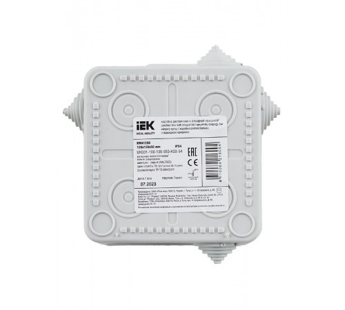 Коробка расп. КМ41256 100х100х50мм о/к IP54 8 вв. (7035)  UKO31-100-100-050-K03-54  IEK
