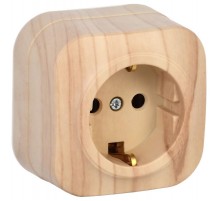 РС20-3-ХС Розет. 1-ая с з/к о/у 16А GLORY сосна  ERH11-K34-16  IEK