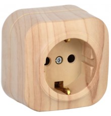 РС20-3-ХС Розет. 1-ая с з/к о/у 16А GLORY сосна  ERH11-K34-16  IEK