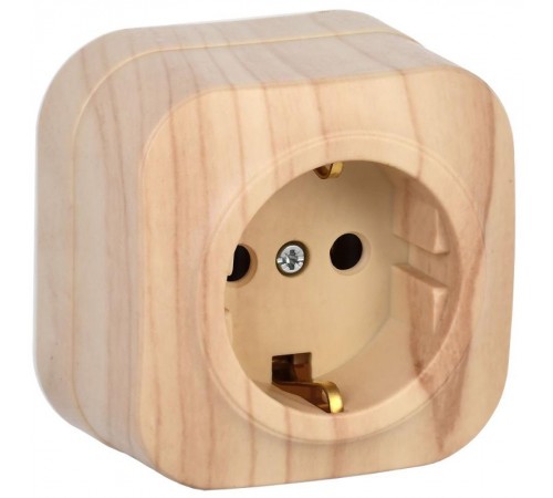 РС20-3-ХС Розет. 1-ая с з/к о/у 16А GLORY сосна  ERH11-K34-16  IEK