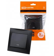 Выключатель 1 кл. с подсветкой 10А графит "Лама"  SQ1815-0604  TDM