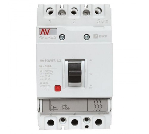 Выключатель автоматический AV POWER-1/3 160А 35kA TR  mccb-13-160-TR-av  EKF