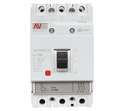 Выключатель автоматический AV POWER-1/3 160А 35kA TR  mccb-13-160-TR-av  EKF