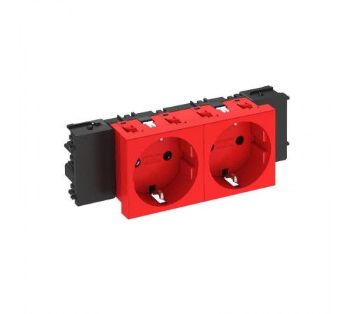 Розетка двойная 0° Modul45connect с з/к, 250 В, 16A (красный) (STD-D0C SRO2)  6120368  OBO Bettermann