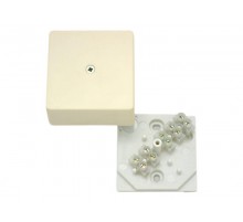 Коробка распределительная 60х60х30 с клеммником слоновая кость IP40  КРК2701 02  HEGEL