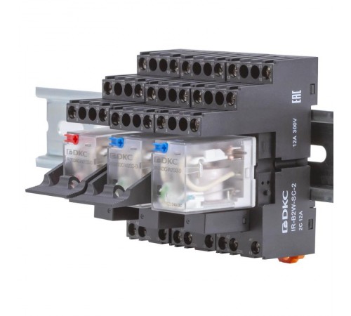 Одиночное реле, 4 перекидных контакта, 230 В AC, до 6 А  IR-230AC-4CO-D  DKC