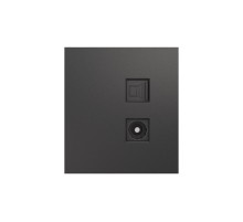 Розетка STRONG компьютерная RJ45 кат6 + TV с/у графит  KR-78-0722-6  KRANZ