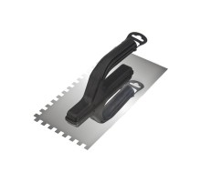 Гладилка нержавеющая 130х270 мм, зуб 4х4 мм, пластиковая ручка  89-0252  REXANT