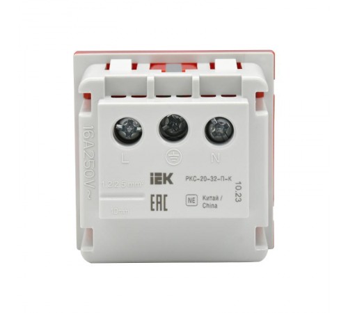 PRIMER РКС-20-32-П-К Розетка з/к з/ш в/з красная  PR-KK40D-RSZH-2-2-K04  IEK