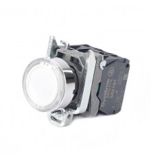 Кнопка SB4 с подсветкой в сборе модульная 22мм белая металл 24ВDC 1НО+1НЗ  SB4BW31B5  SE