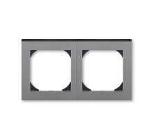 ABB Levit Сталь / дымчатый чёрный Рамка двойная 55х55 для механизмов BJE  3901H-A05520 69  2CHH015520A4069  ABB