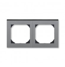 ABB Levit Сталь / дымчатый чёрный Рамка двойная 55х55 для механизмов BJE  3901H-A05520 69  2CHH015520A4069  ABB