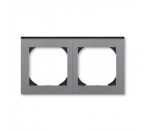 ABB Levit Сталь / дымчатый чёрный Рамка двойная 55х55 для механизмов BJE  3901H-A05520 69  2CHH015520A4069  ABB