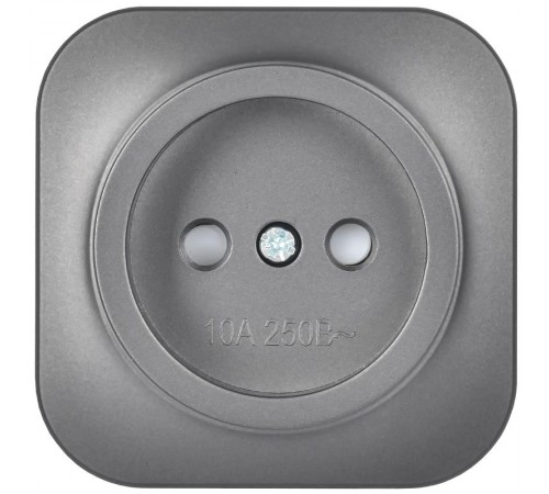 GLORY Розетка без з/к с з/ш о/у 10А РСш20-2-ХСм сталь матовый  ERH13-K46M-10  IEK