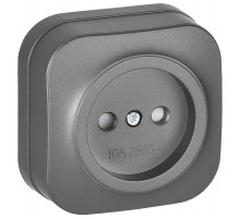 GLORY Розетка без з/к с з/ш о/у 10А РСш20-2-ХСм сталь матовый  ERH13-K46M-10  IEK