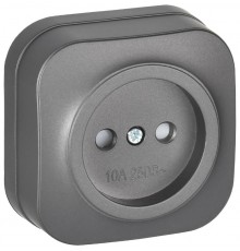 GLORY Розетка без з/к с з/ш о/у 10А РСш20-2-ХСм сталь матовый  ERH13-K46M-10  IEK