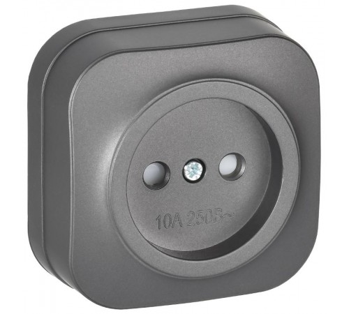 GLORY Розетка без з/к с з/ш о/у 10А РСш20-2-ХСм сталь матовый  ERH13-K46M-10  IEK