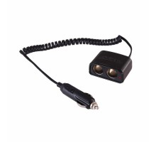 Разветвитель автоприкуривателя 2 гнезда шнур спираль 1.5 м  16-0223  REXANT