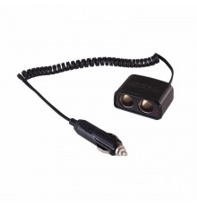 Разветвитель автоприкуривателя 2 гнезда шнур спираль 1.5 м  16-0223  REXANT