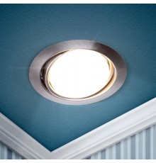 Светильник точечный встраиваемый под лампу KL35 13Вт GX53 сатин хром  Б0017641  ЭРА