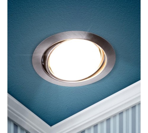 Светильник точечный встраиваемый под лампу KL35 13Вт GX53 сатин хром  Б0017641  ЭРА