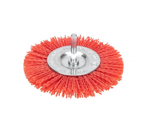 Щетка дисковая для дрели, нейлоновая проволока с абразивным покрытием, 100мм  KR-91-1233  Kranz