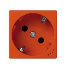 Розетка с заземлением, шторками и индикатором напряжения с винтовым подключением Schuko 2Р+Е 16A 250В~ оранжевого цвета K45 Connect  KL01-7  Simon