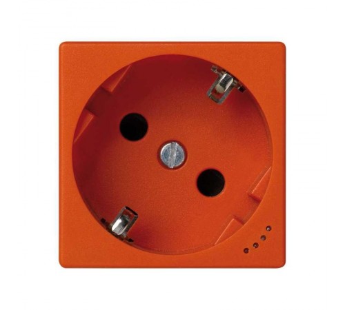 Розетка с заземлением, шторками и индикатором напряжения с винтовым подключением Schuko 2Р+Е 16A 250В~ оранжевого цвета K45 Connect  KL01-7  Simon